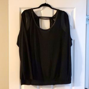NWT Torrid faux leather trim blouse size 2